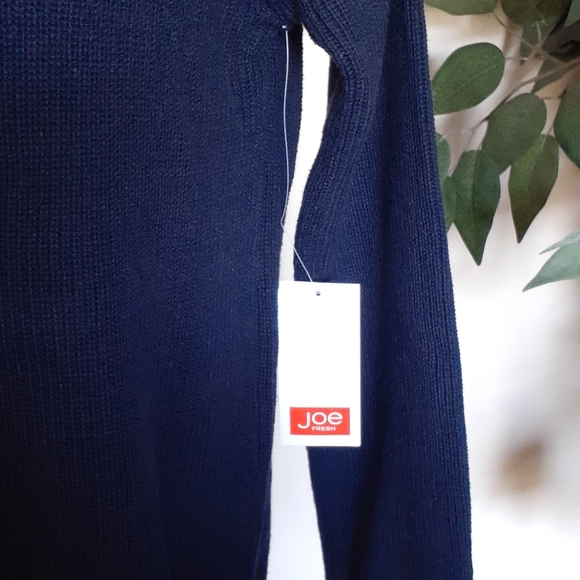Joe Fresh Cowl Neck Navy Blue Sweater Sz Small - Picture 3 of 8